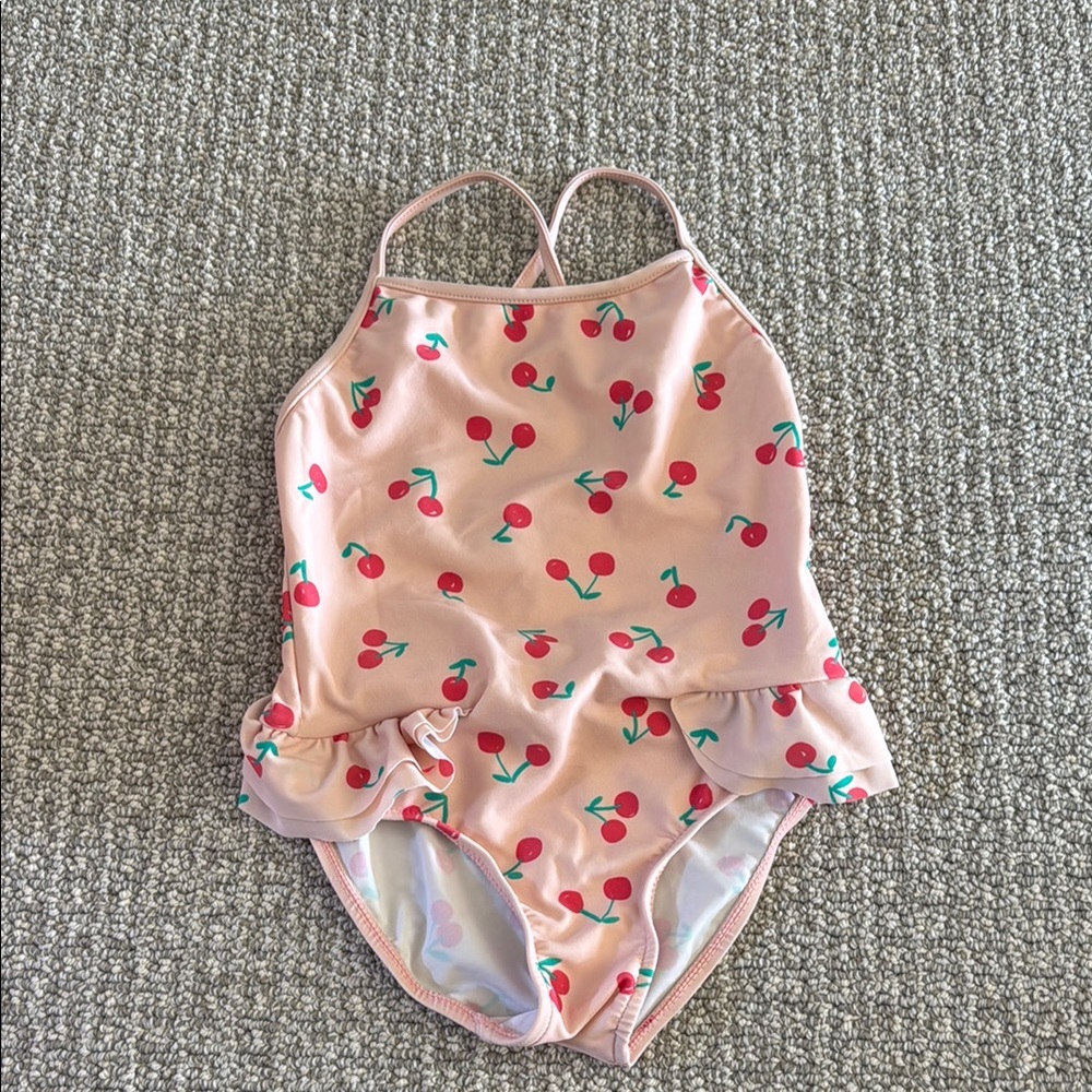 Zara Swimsuit Swim Cherry Print Kids Swimsuit Pink Size 4-5